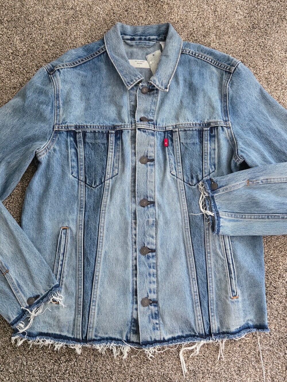 Levis Altered State Button Up Freyed Hem Jean Jacket L